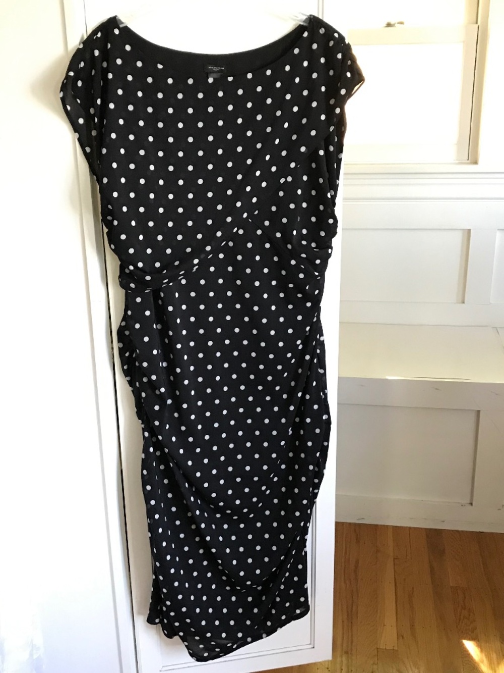 Ann Taylor Black Polka Dot Sheath Dress